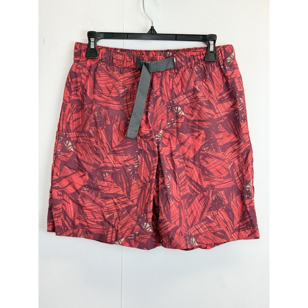 Columbia PFG Swim‎ Trunks Men S Red Print Water Bored Shorts 8" Inseam Belted